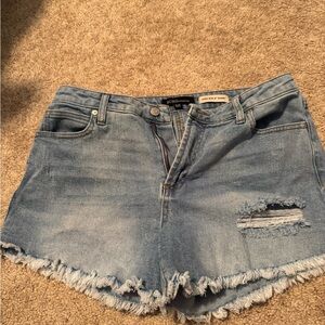 Distressed Denim Shorts